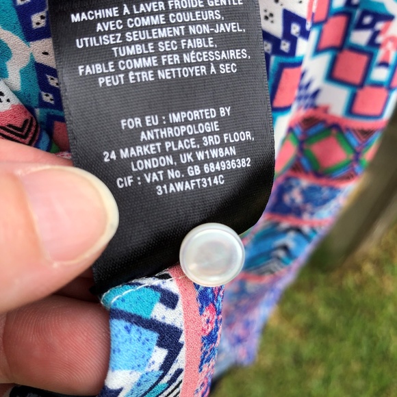 Meadow Rue Anthropologie Sz 4 Top Flutter Sleeves - Picture 7 of 8